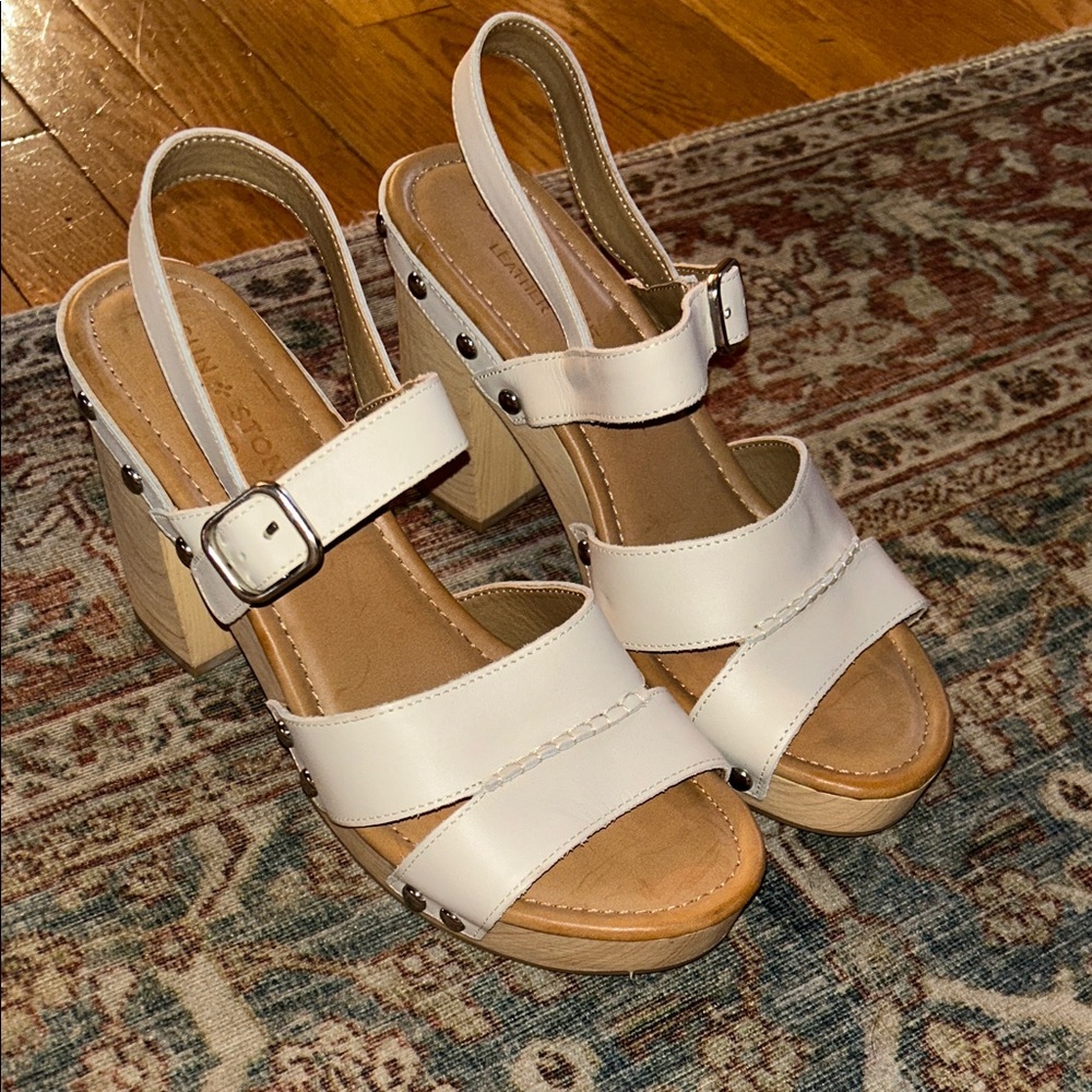 Sun + Stone leather heels